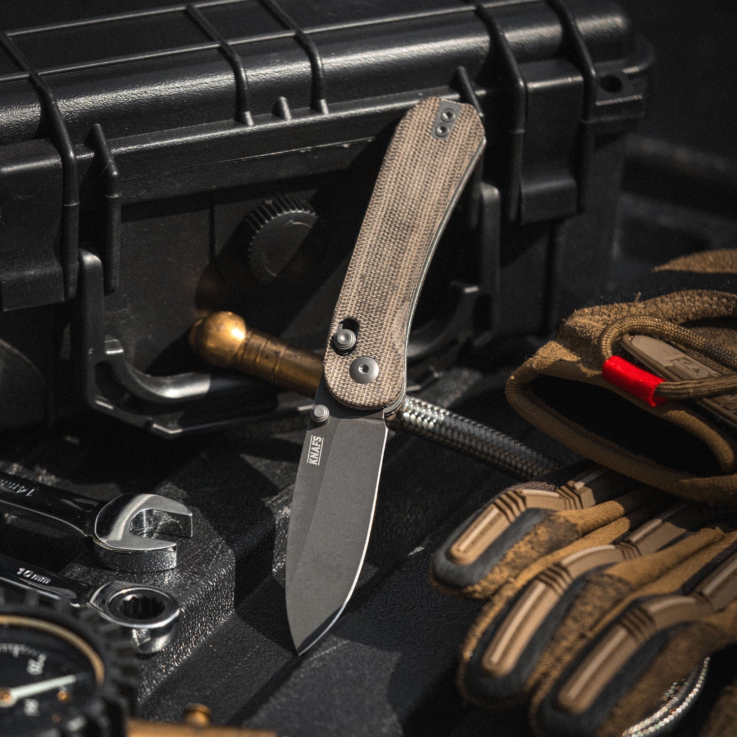 Lander 3 Pocket Knife - Moondust Micarta - Clutch Lock
