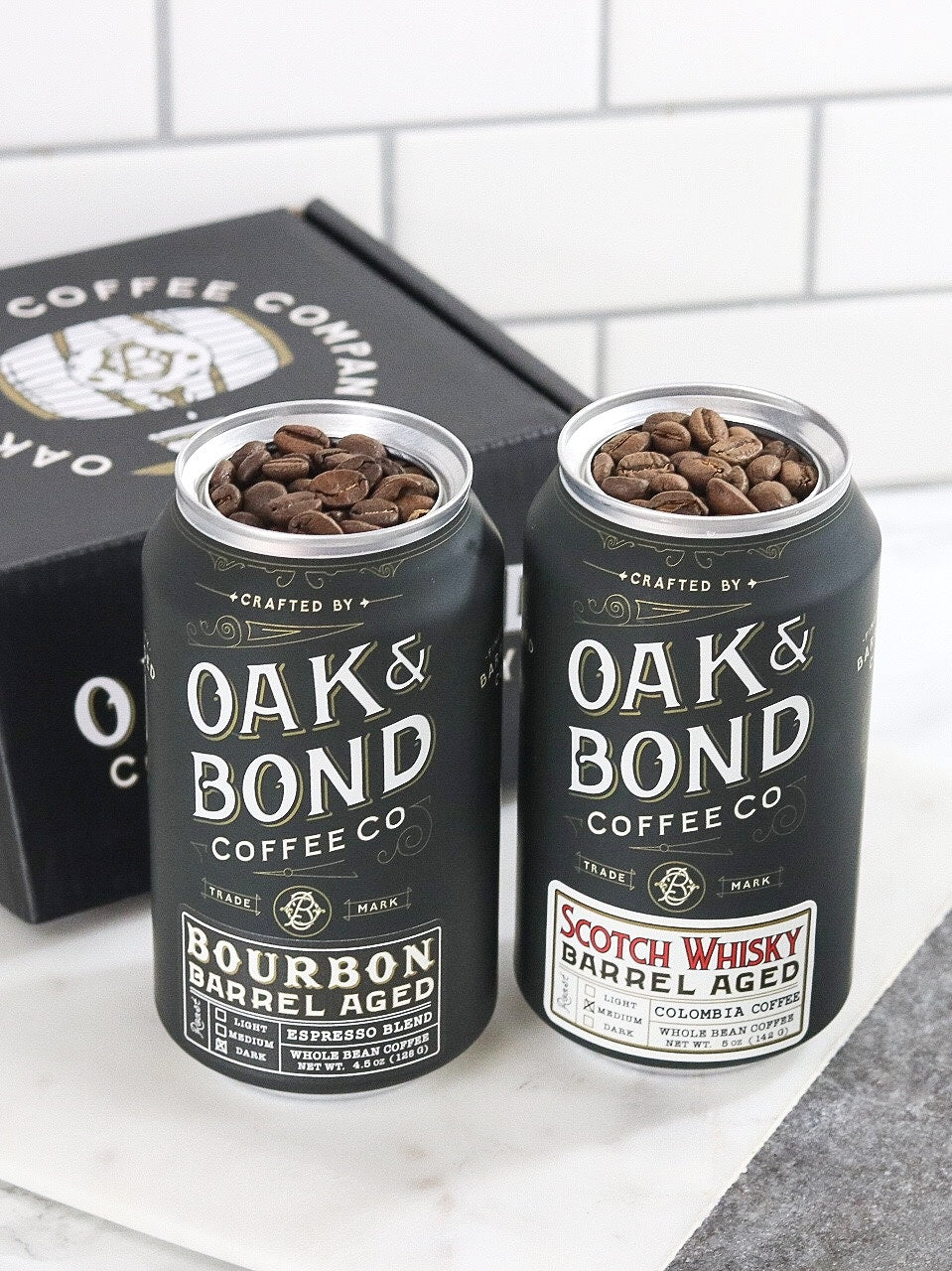 Scotch Whisky and Espresso Bourbon Barrel Aged Coffee Box