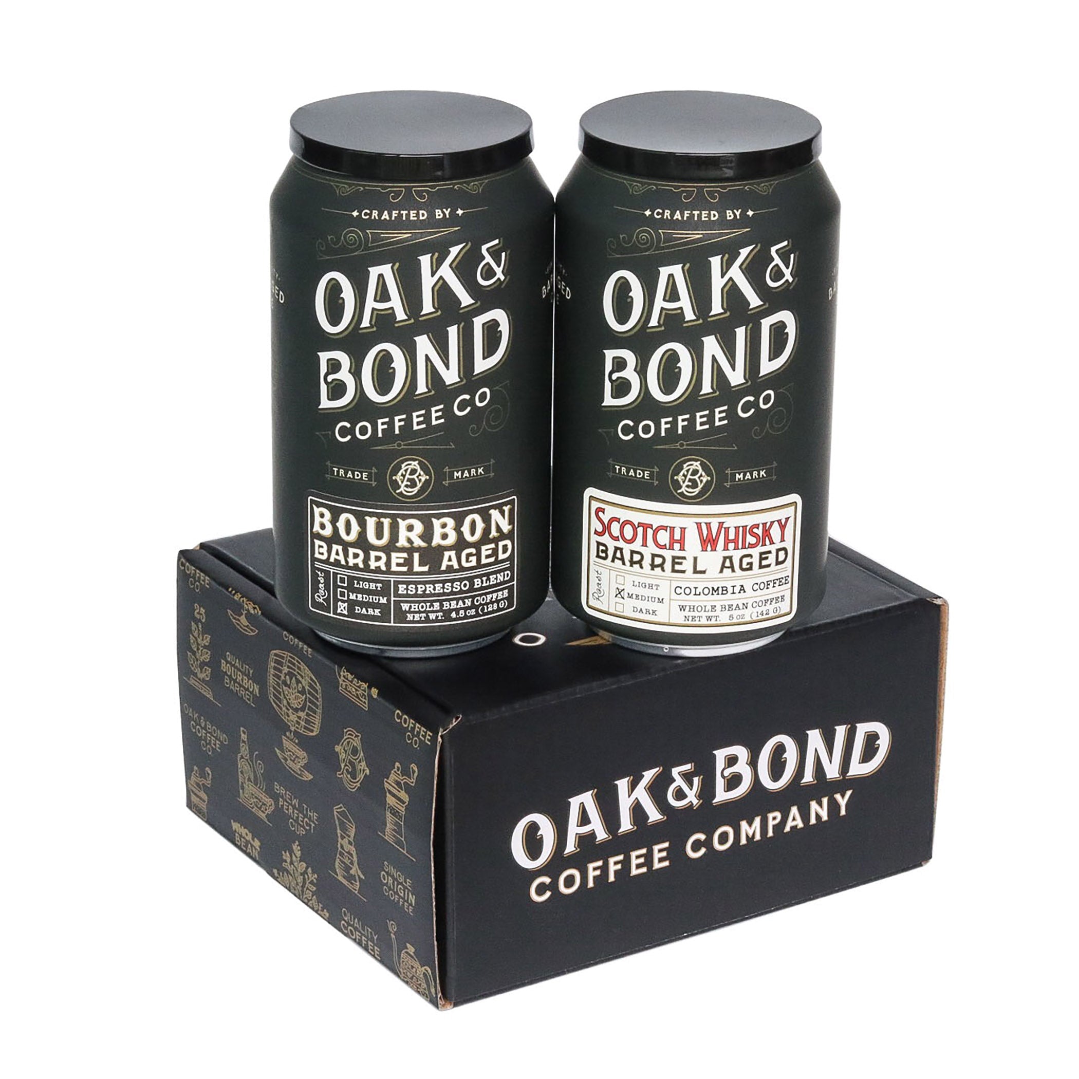 Scotch Whisky and Espresso Bourbon Barrel Aged Coffee Box