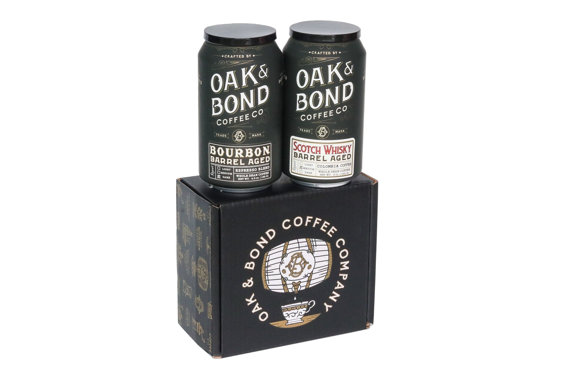 Scotch Whisky and Espresso Bourbon Barrel Aged Coffee Box