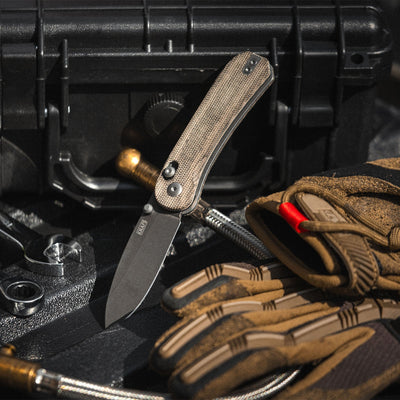 Lander 3 Pocket Knife - Moondust Micarta - Clutch Lock