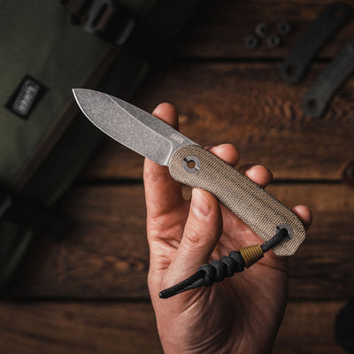 Lander 4 Fixed Blade Knife - Moondust Micarta