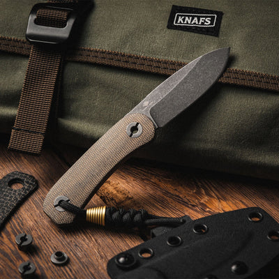 Lander 4 Fixed Blade Knife - Moondust Micarta