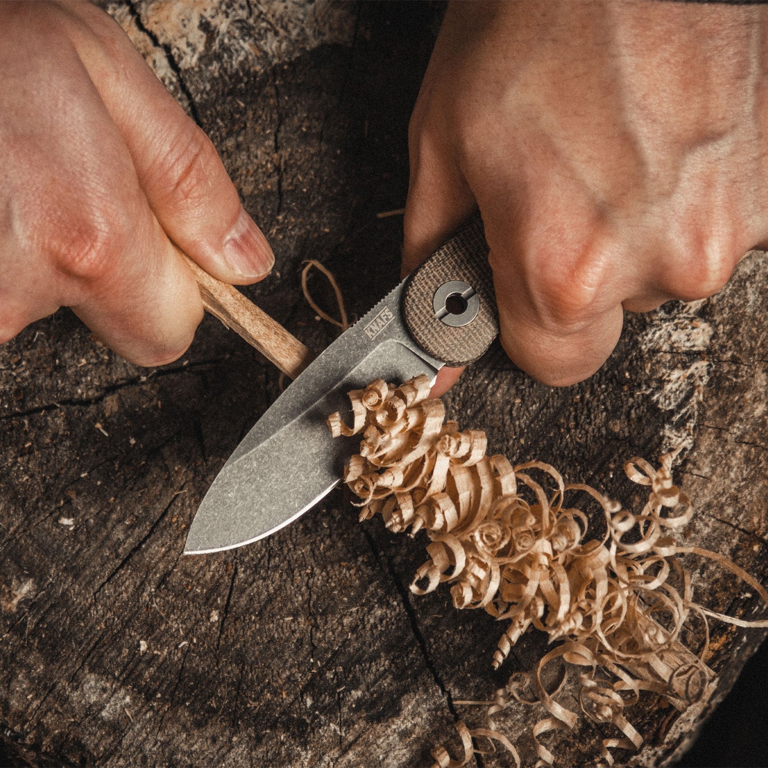 Lander 4 Fixed Blade Knife - Moondust Micarta