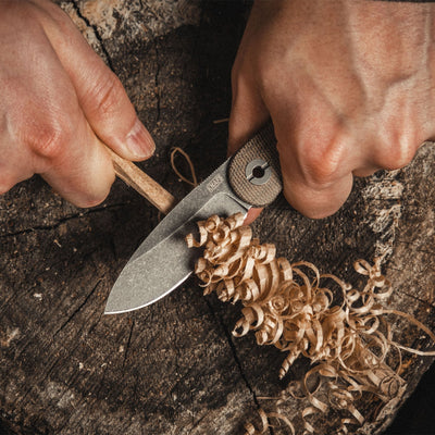 Lander 4 Fixed Blade Knife - Moondust Micarta