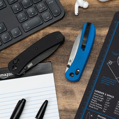 Lander 2 Pocket Knife - Blue G10 - Clutch Lock