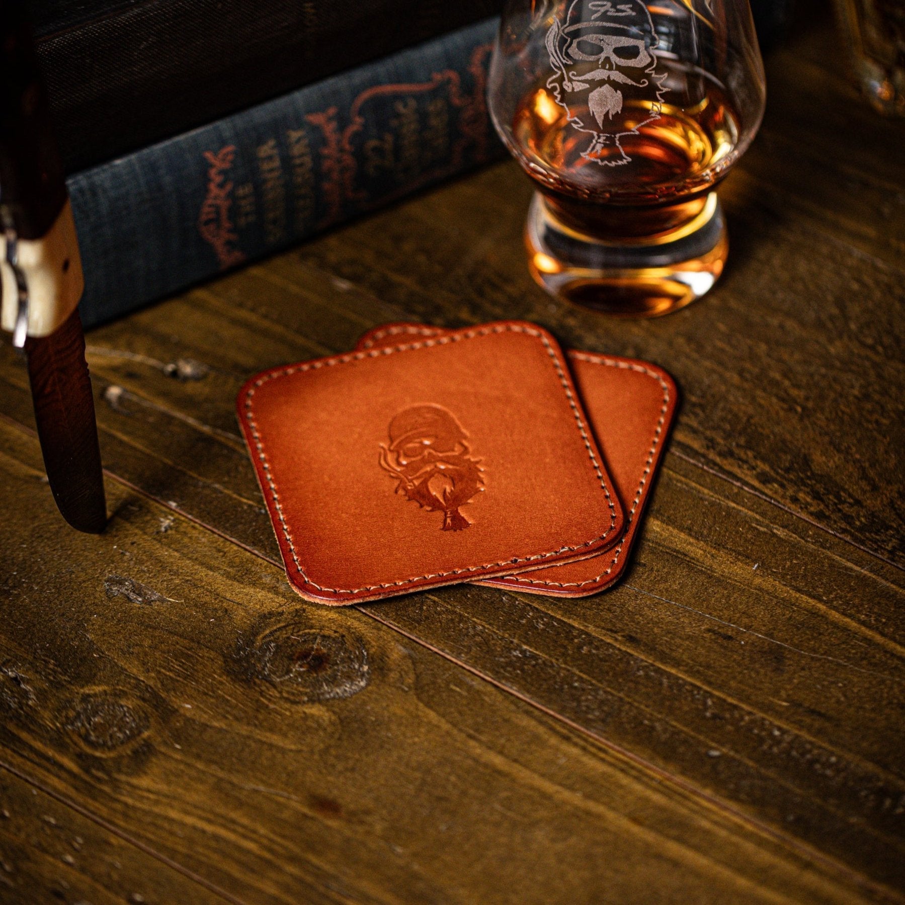 Jeremy Siers Leather Coaster Set