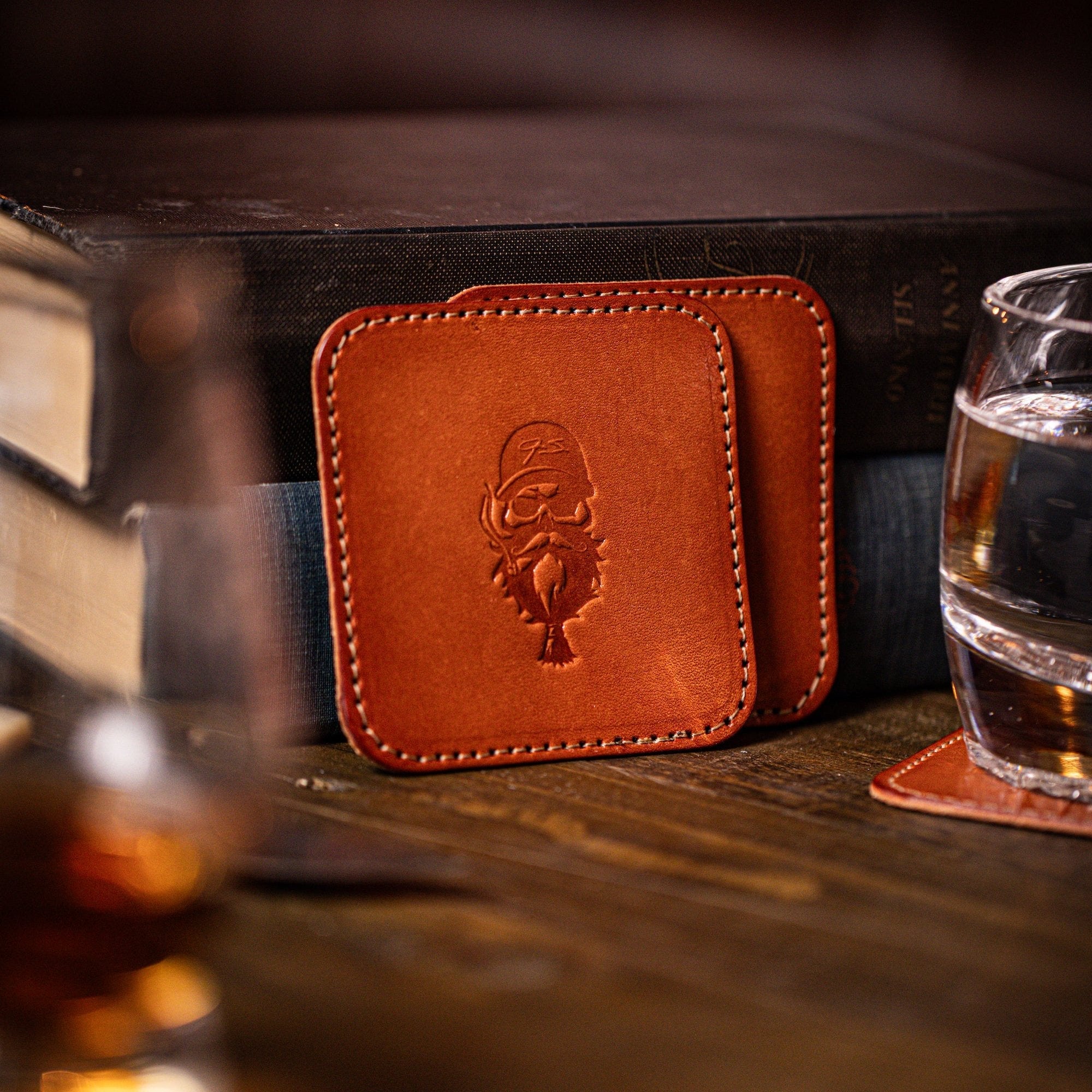 Jeremy Siers Leather Coaster Set