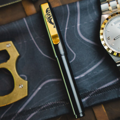 Jeremy Siers x Big Idea Design Titanium Fountain EDC Pen – Black & Gold