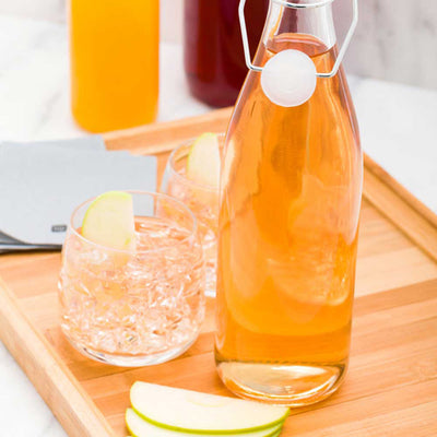 Vetri 17 oz Round Glass Nostalgic Bottle - Swing Top - 2 3/4" x 2 3/4" x 10 3/4" - 10 count box
