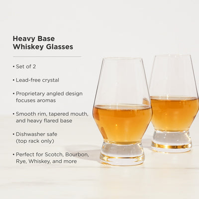 Raye Heavy Base Crystal Whiskey Tasting Glasses Set of 2